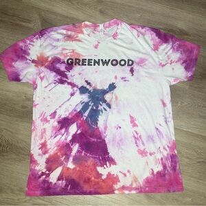 Next Level Apparel Greenwood Tie Dye Graphic Tee XXL Pink Purple Streetwear